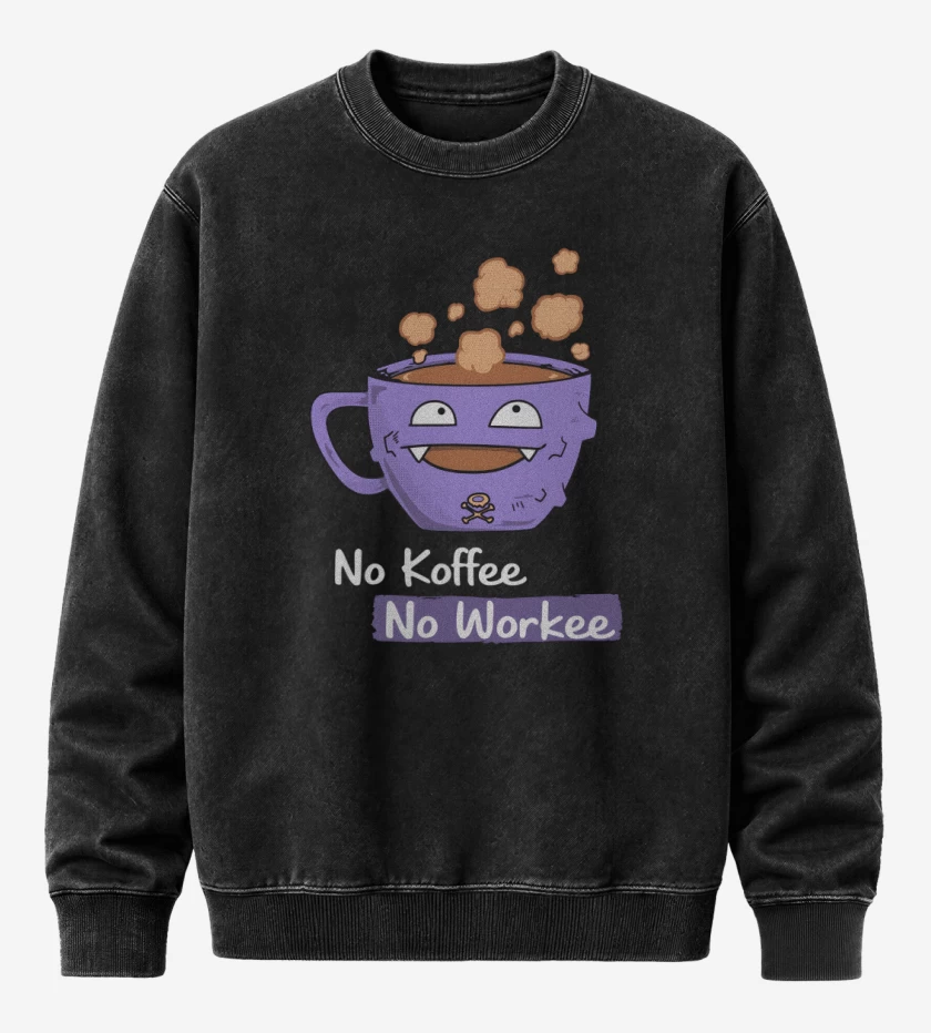 Poleron Polo Acid Wash Negro de No Koffee no workee