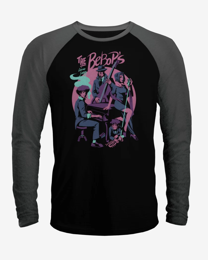 Polera Raglan Negro / Negro Heather de The Bebops
