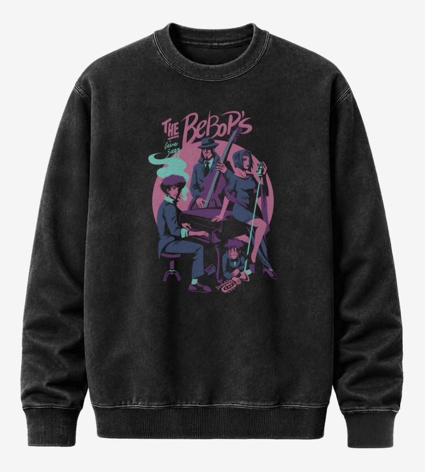 Poleron Polo Acid Wash Negro de The Bebops