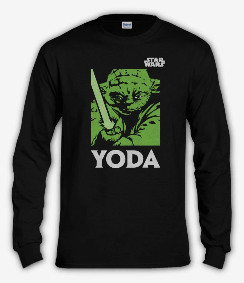 Polera manga larga Negro de Yoda