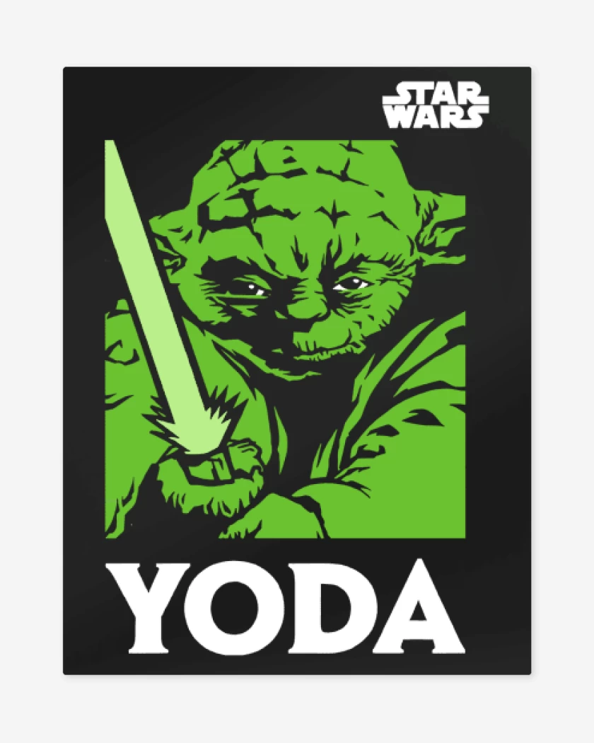 Print metalico Negro de Yoda