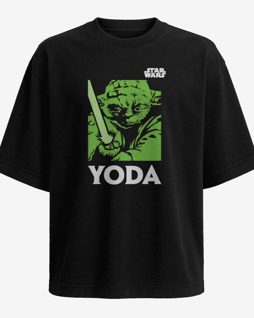 Polera Oversize Negro de Yoda