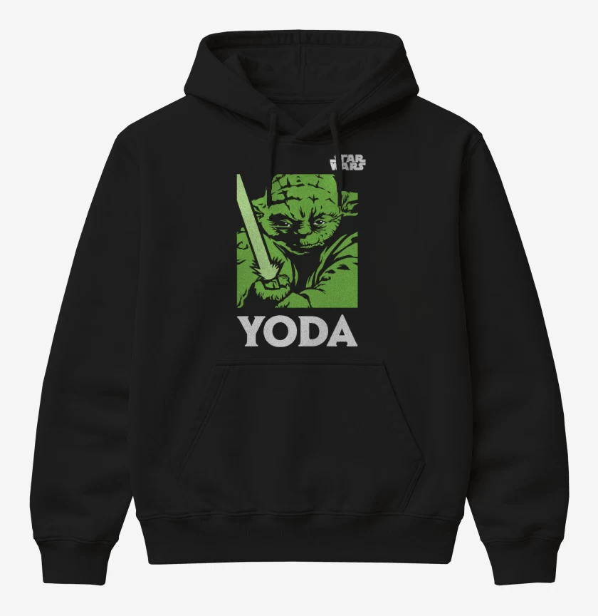 Poleron Canguro básico Negro de Yoda