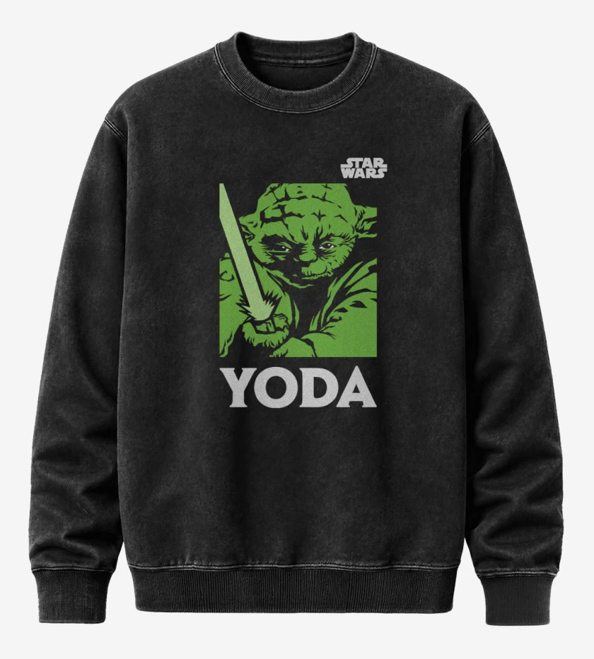 Poleron Polo Acid Wash Negro de Yoda
