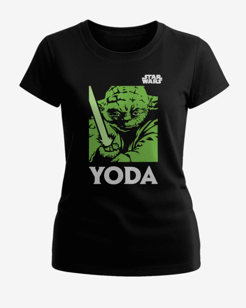 Polera de Mujer Negro de Yoda