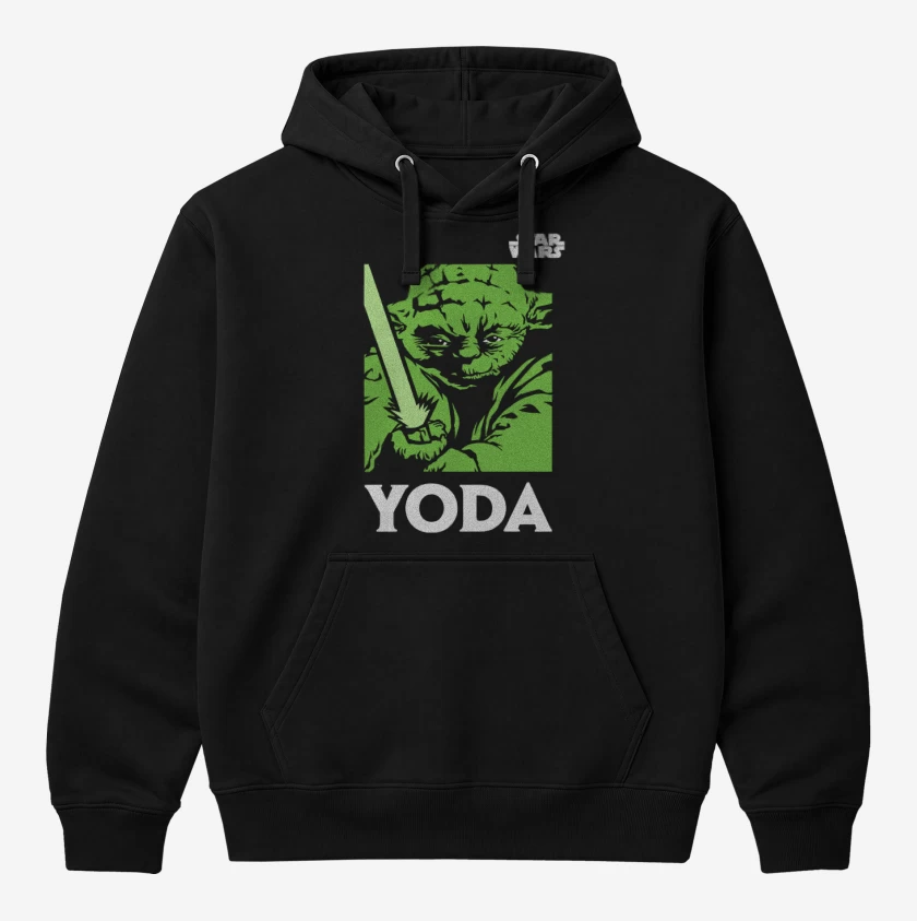 Polerón Canguro Negro de Yoda