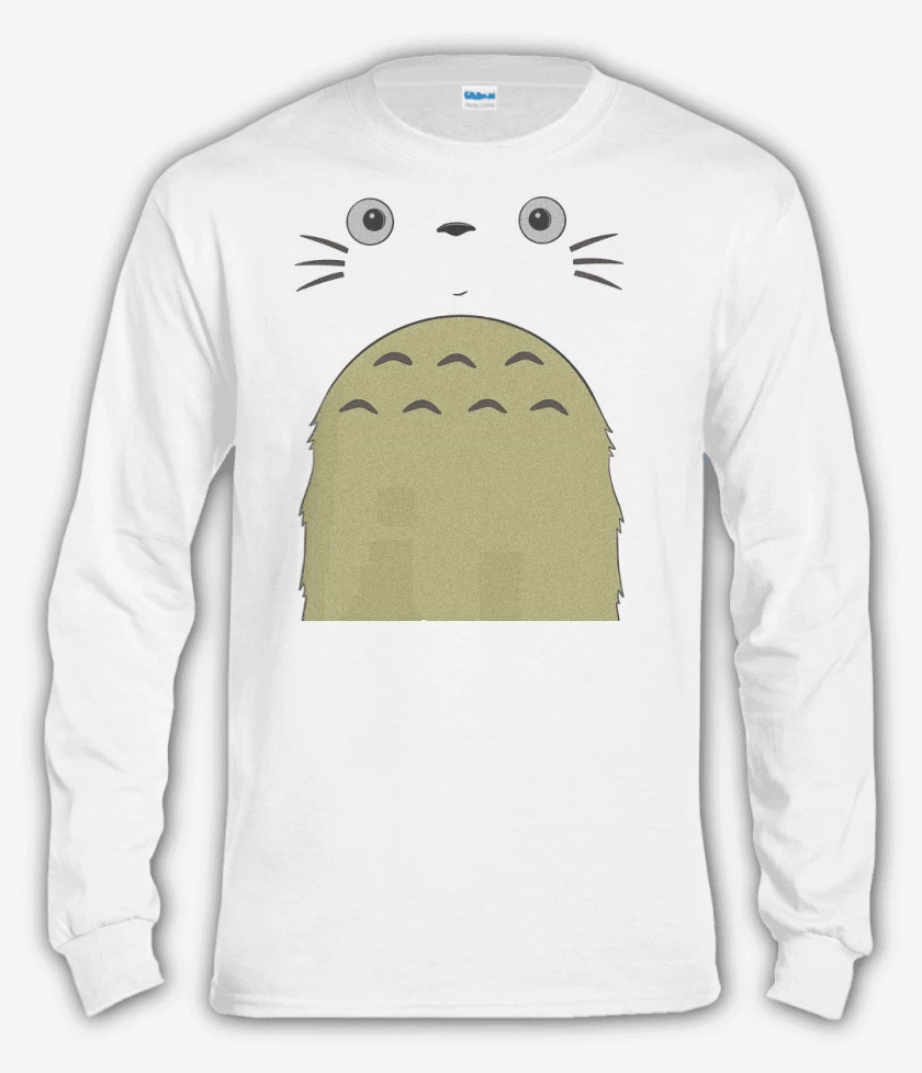 Polera manga larga Blanco de Totoro Face