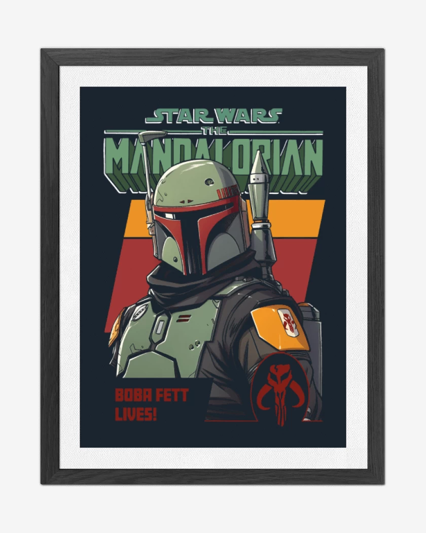 Cuadro decorativo Azul Marino de Boba Fett lives