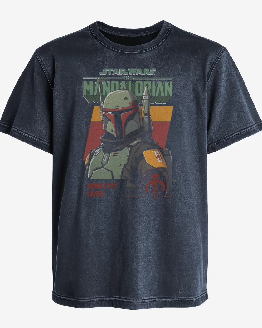 Polera desgastada Boba Fett lives