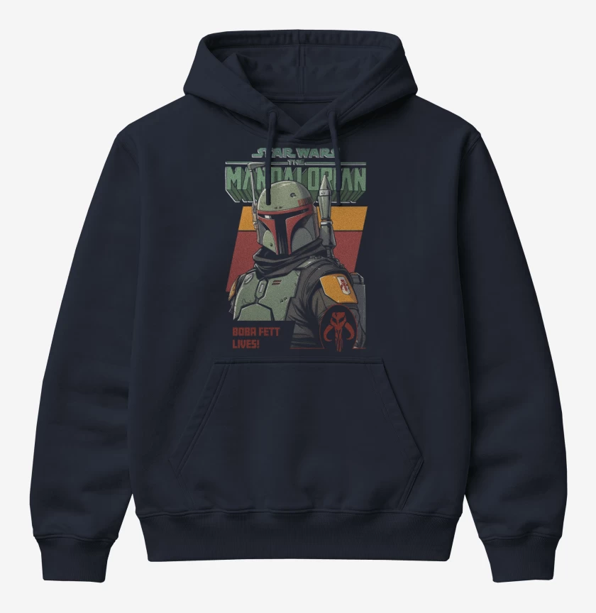 Poleron Canguro básico Azul Marino de Boba Fett lives