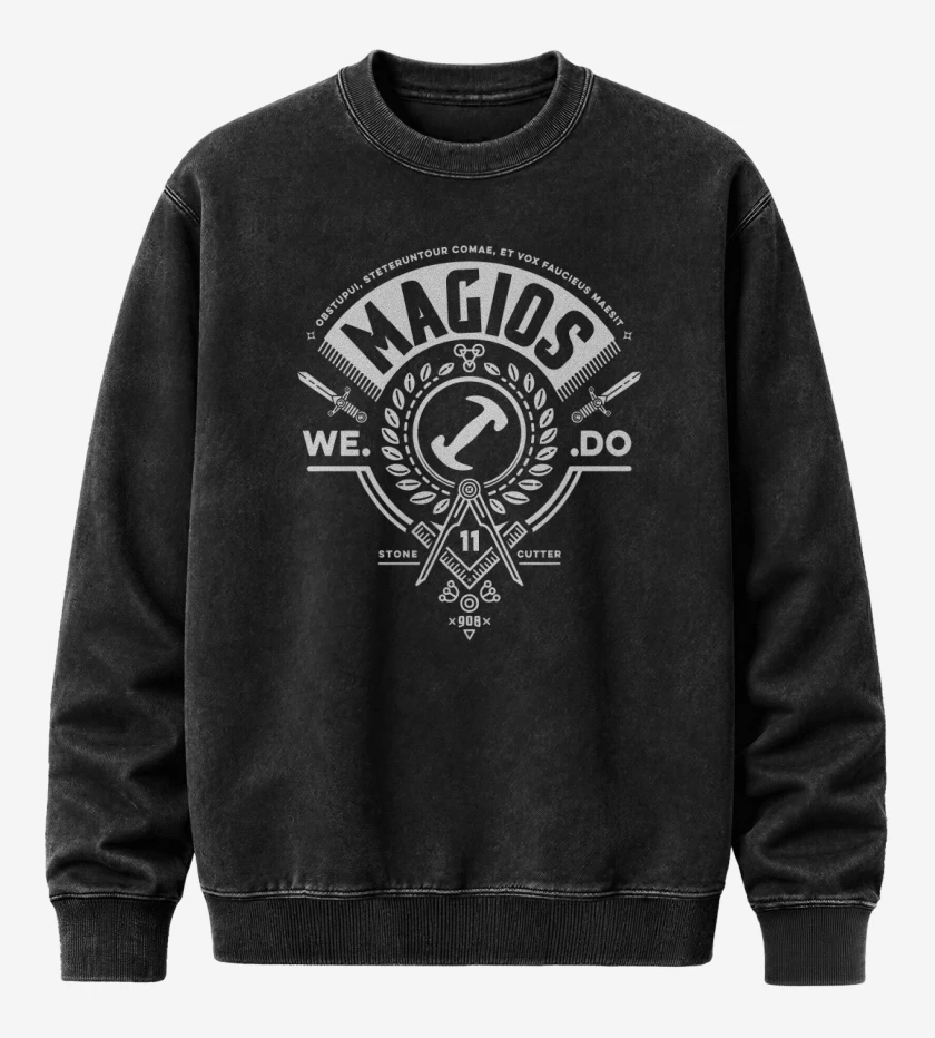 Poleron Polo Acid Wash Negro de FrancMagioneria