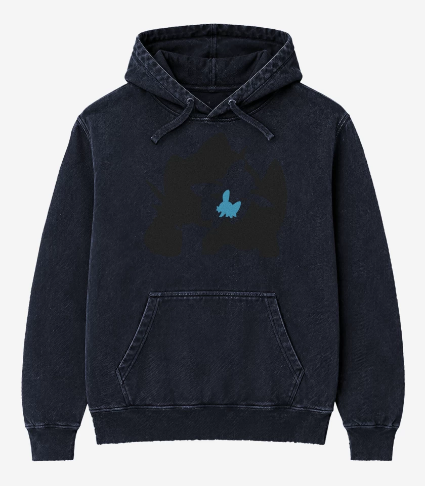 Poleron Canguro Acid Wash Azul Marino de Mudvolution