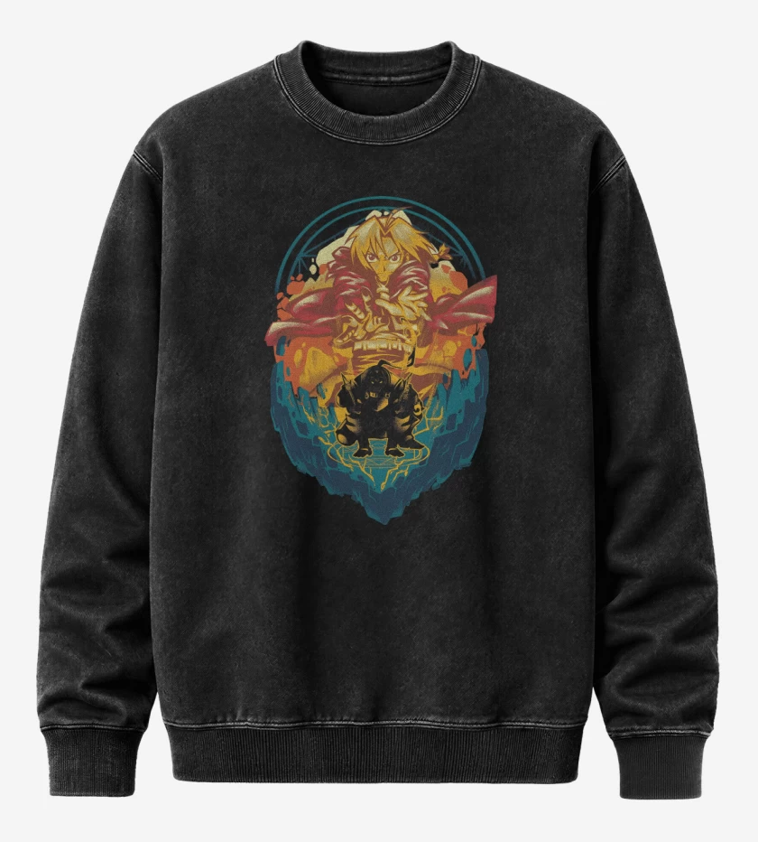 Poleron Polo Acid Wash Negro de Alquimistas de Acero