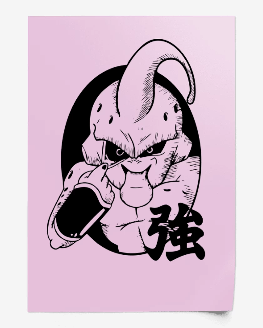 Print Rosa Pastel de Majin Burla