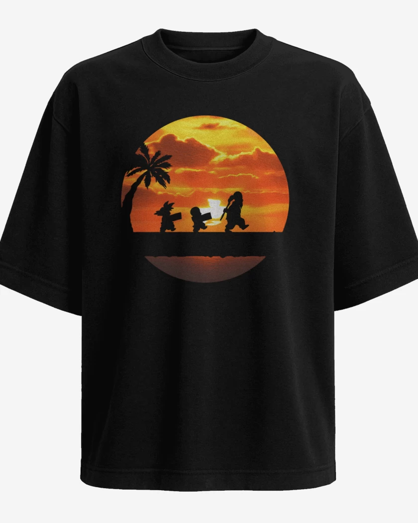 Polera Oversize Negro de Entrenamiento Kame