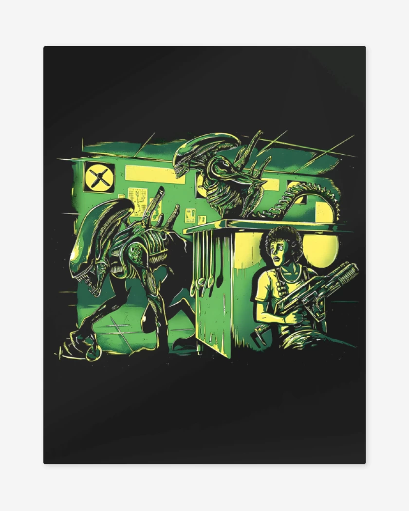 Print metalico Negro de Alien Park