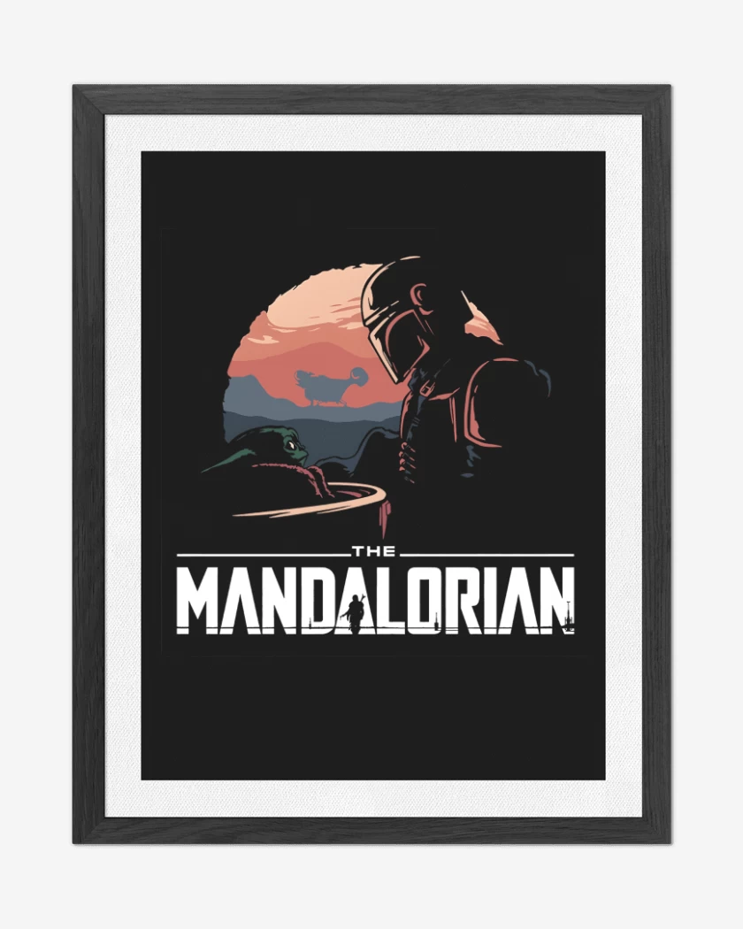 Cuadro decorativo Negro de The Mandalorian