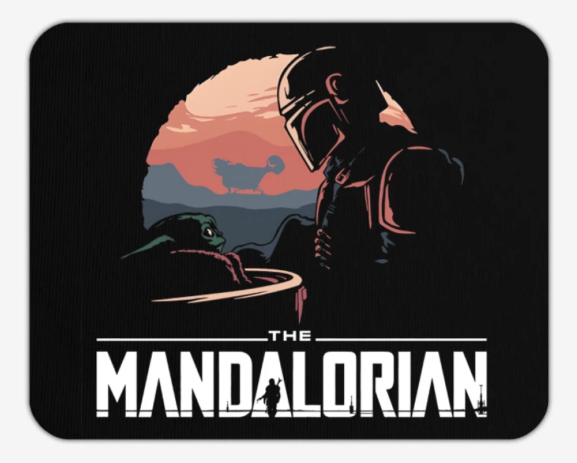 Mousepad Negro de The Mandalorian