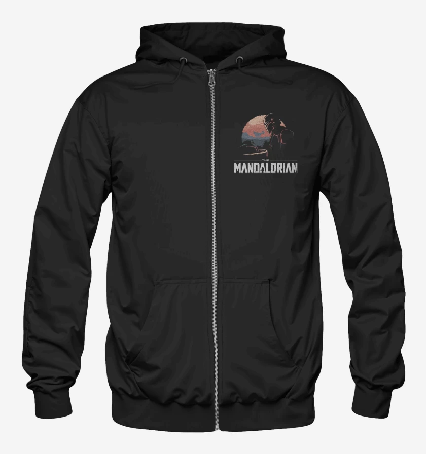 Poleron Canguro con cierre Negro de The Mandalorian