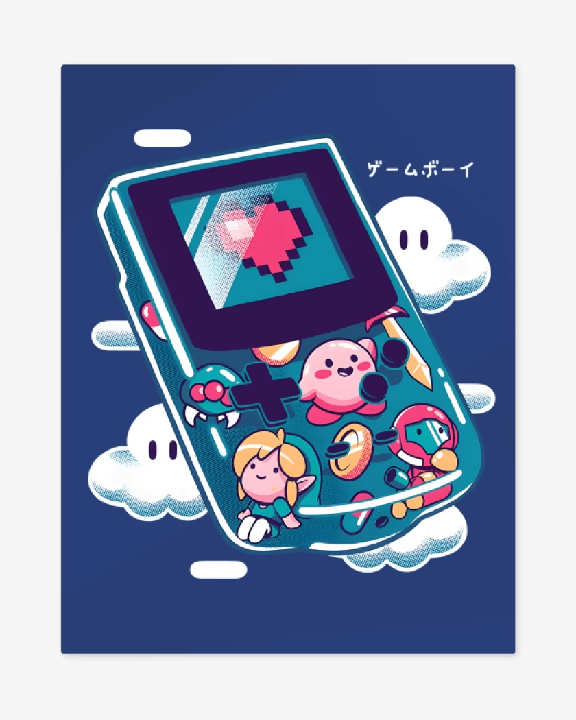 Print metalico Azul Rey de Gameboy Collecction