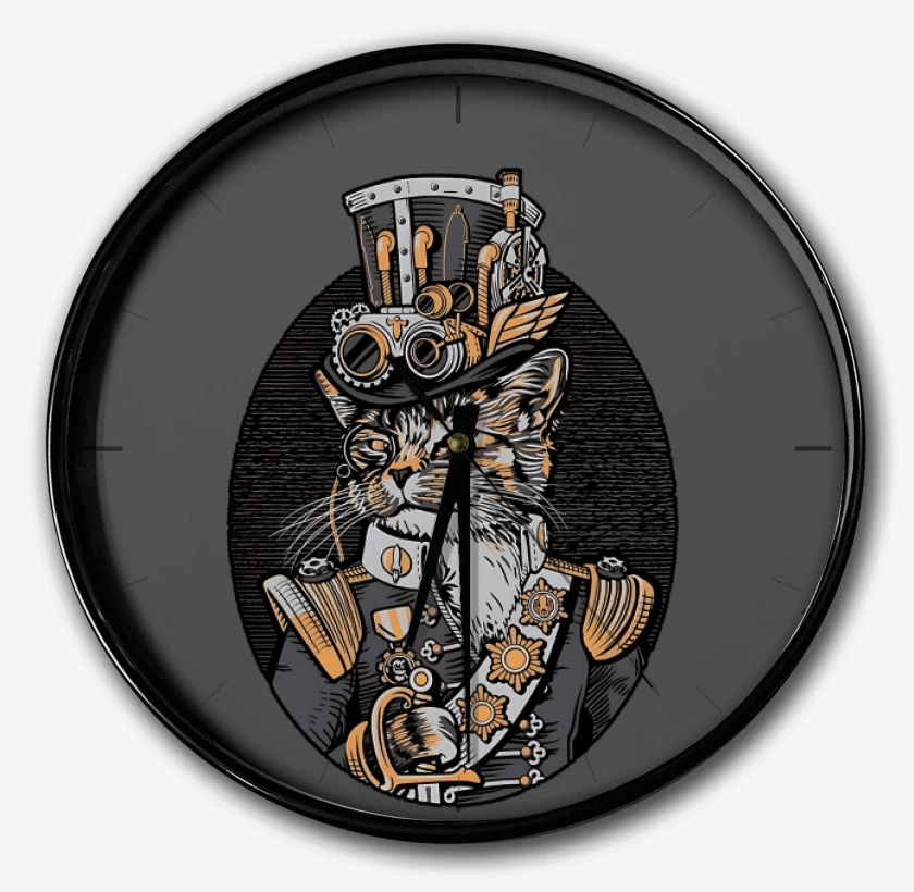 Reloj Carbon de Steampunk cat
