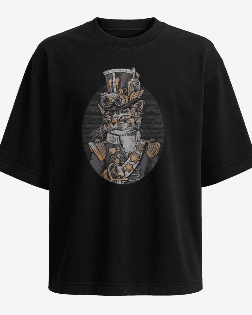 Polera Oversize Steampunk cat