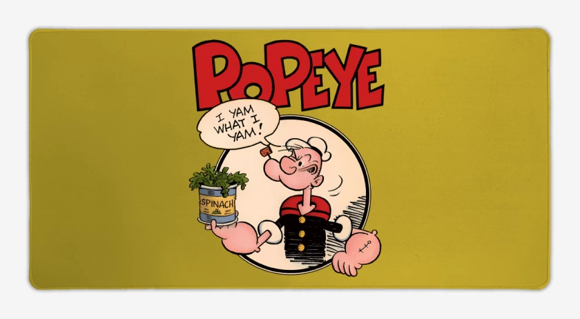 Mouse pad Gamer Amarillo de Popeye espinaca