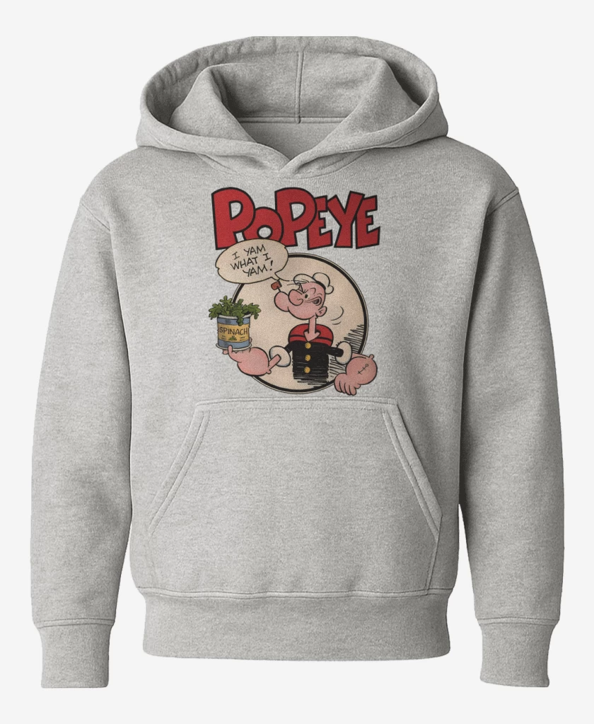 Poleron de niño Gris Melange de Popeye espinaca