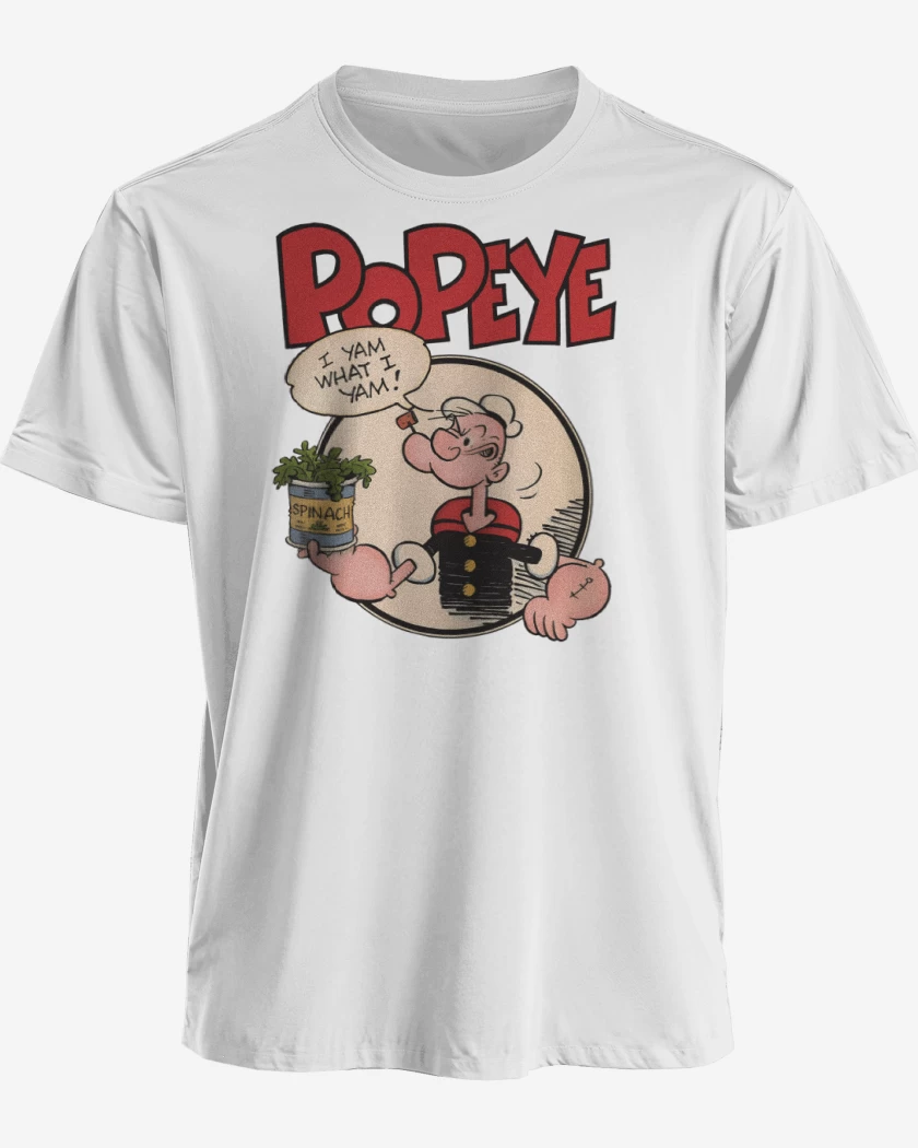 Polera premium Blanco de Popeye espinaca
