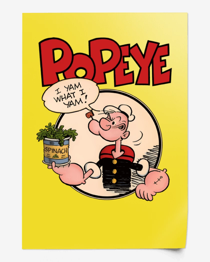 Print Amarillo de Popeye espinaca