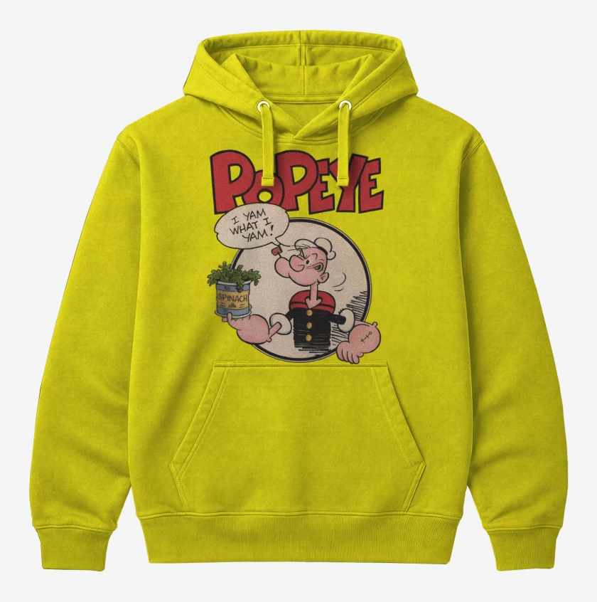 Polerón Canguro Amarillo de Popeye espinaca