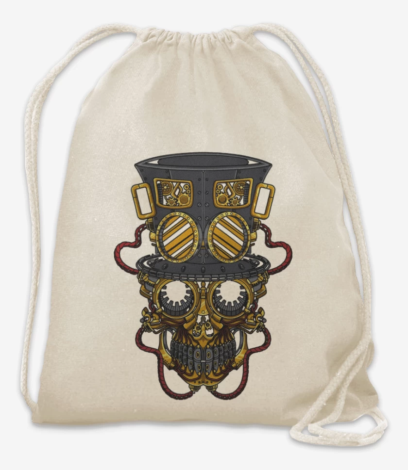 Mochila Blanco de Steampunk skull