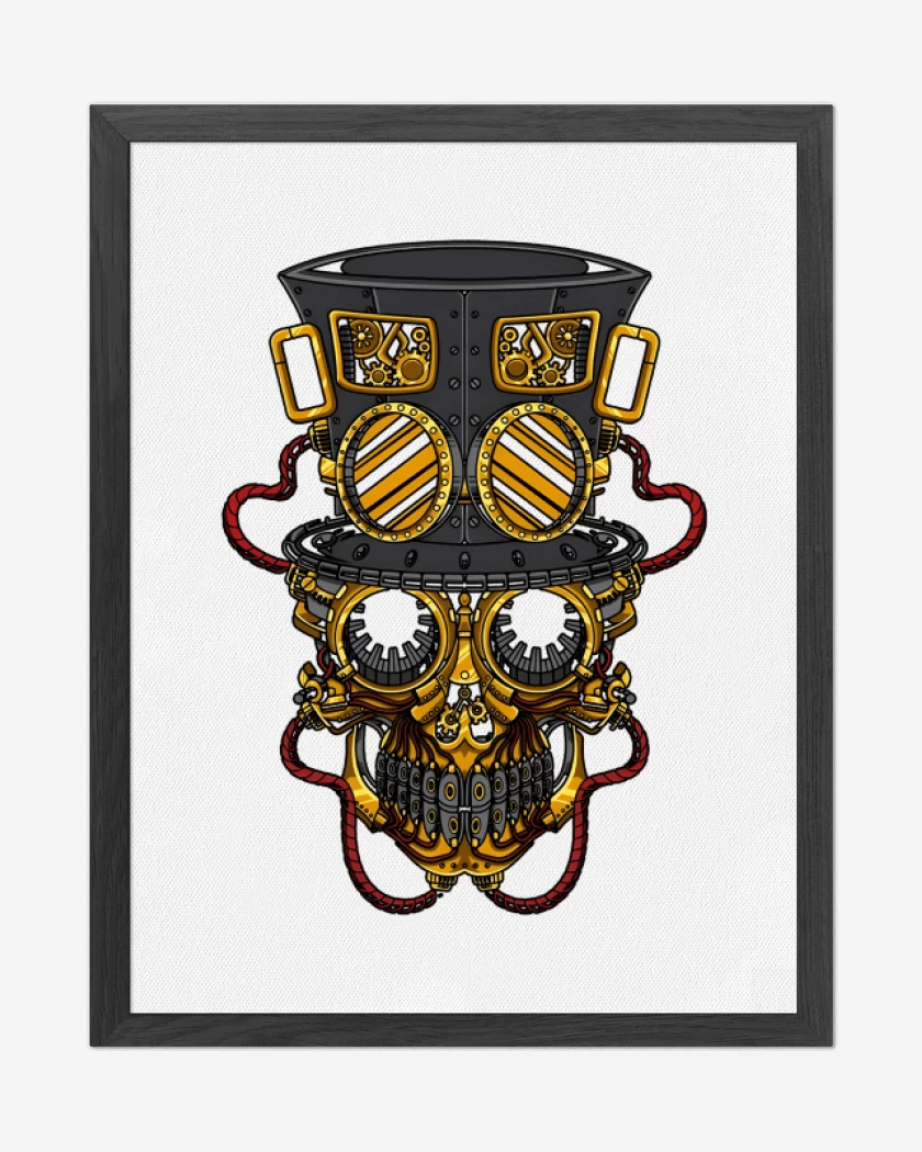 Cuadro decorativo Blanco de Steampunk skull