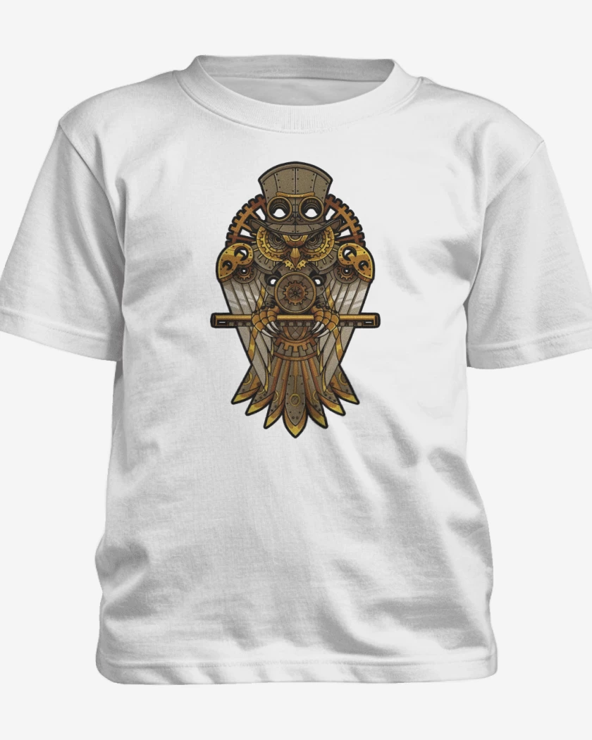Polera de niño Blanco de Buho steampunk
