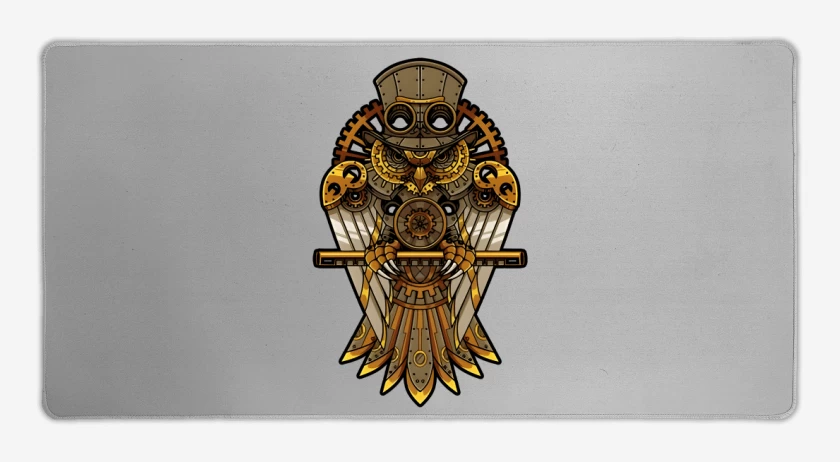 Mouse pad Gamer Gris Melange de Buho steampunk