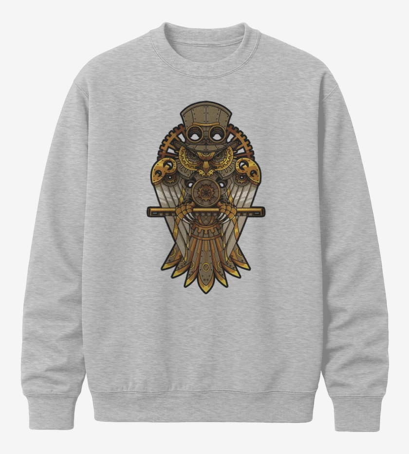 Poleron polo Gris Melange de Buho steampunk