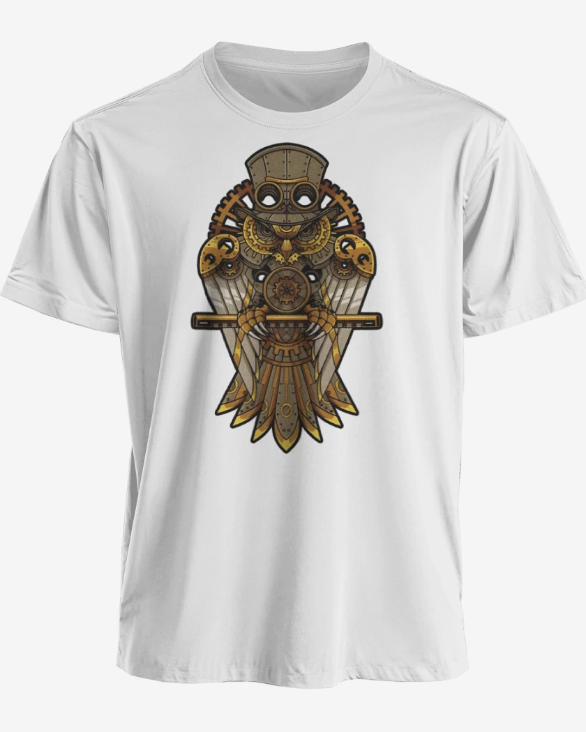 Polera premium Blanco de Buho steampunk