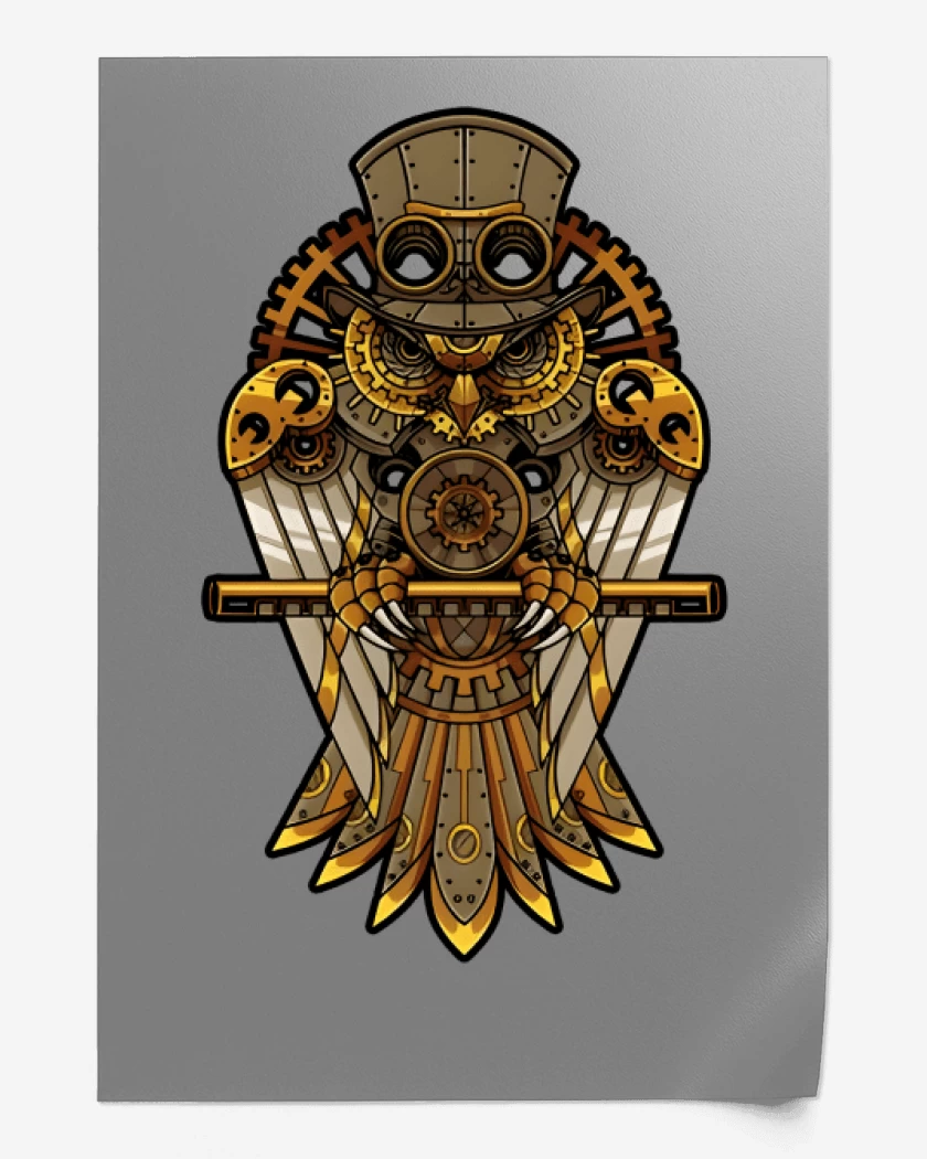 Print Buho steampunk