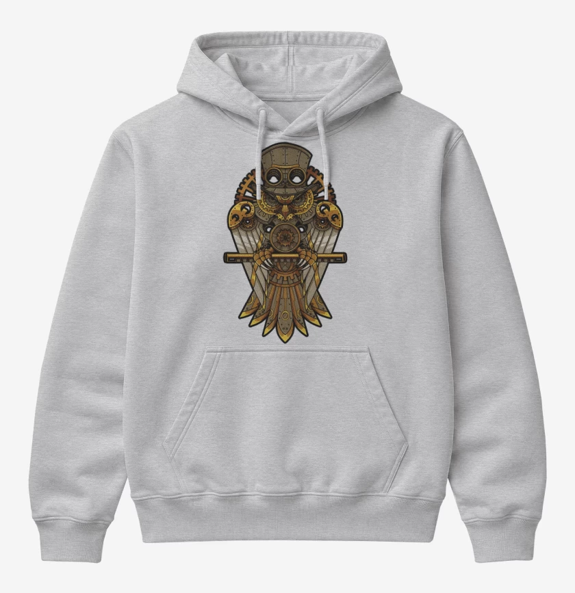 Poleron Canguro básico Gris Melange de Buho steampunk