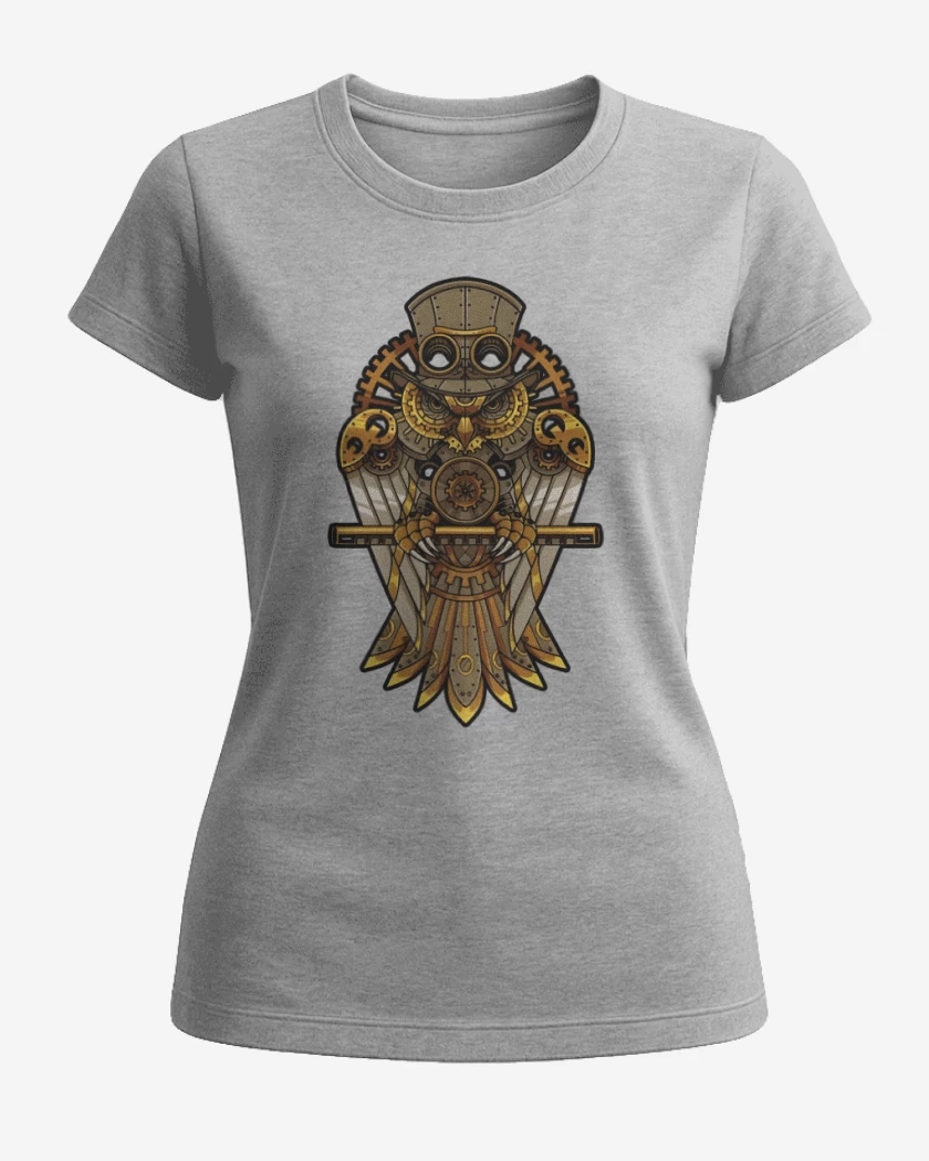 Polera de Mujer Gris Melange de Buho steampunk