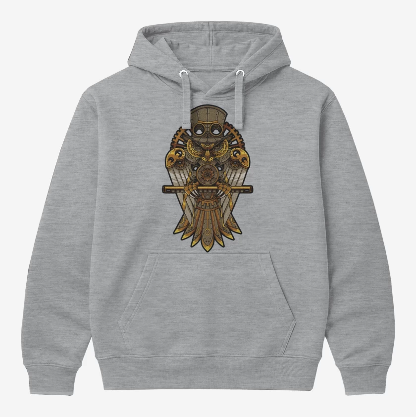 Polerón Canguro Gris Melange de Buho steampunk
