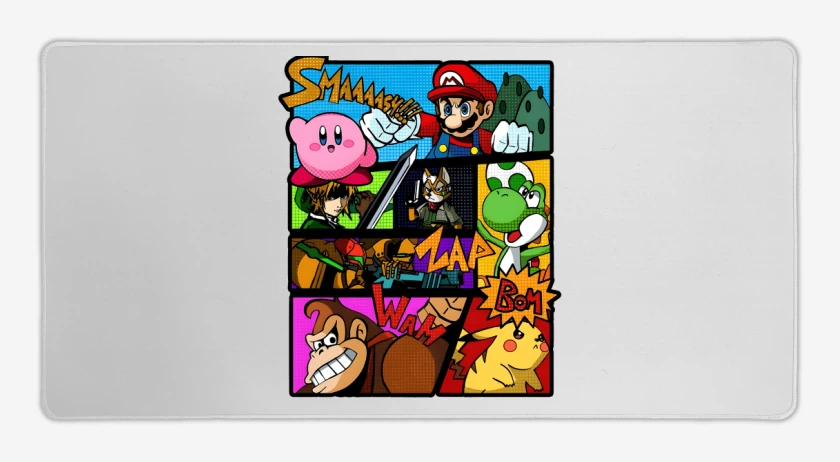 Mouse pad Gamer Blanco de Smash Bros