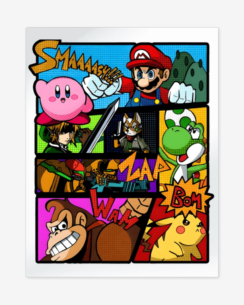 Print metalico Smash Bros