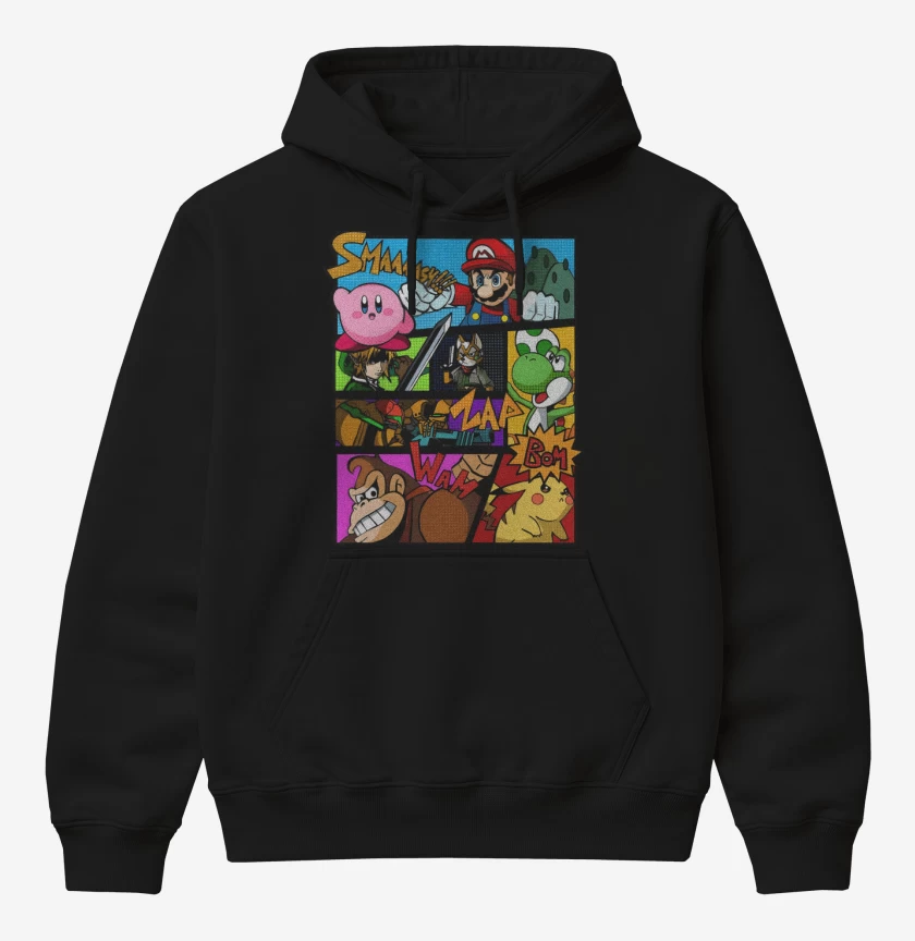 Poleron Canguro básico Negro de Smash Bros
