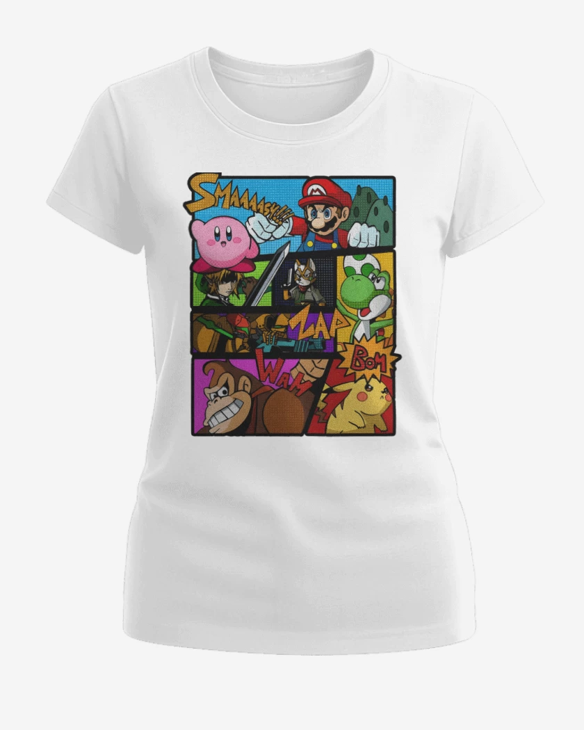 Polera de Mujer Blanco de Smash Bros