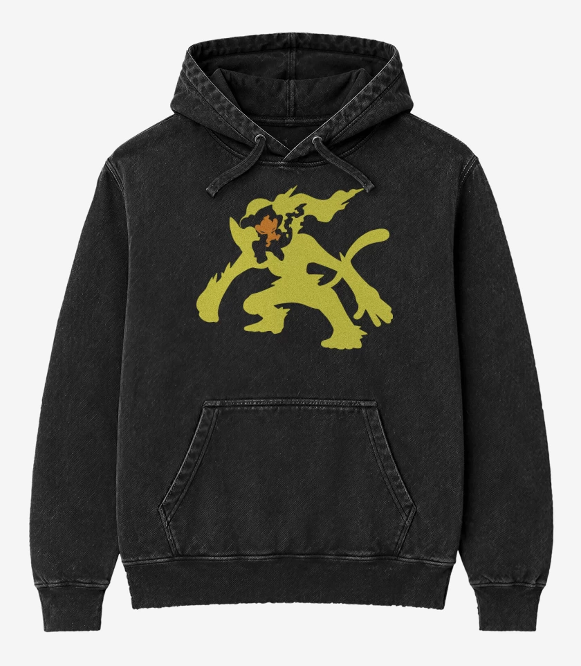 Poleron Canguro Acid Wash Negro de Chimvolution