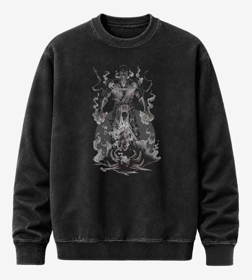 Poleron Polo Acid Wash Negro de Smoke