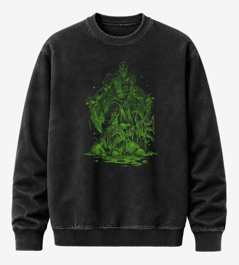 Poleron Polo Acid Wash Negro de Reptile