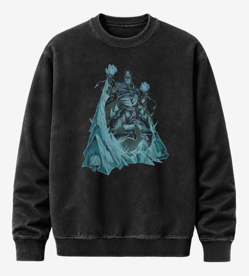 Poleron Polo Acid Wash Negro de Sub-Zero