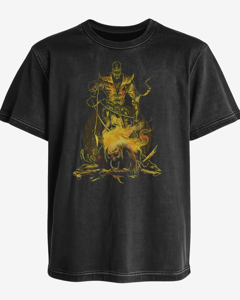 Polera desgastada Negro de Scorpion
